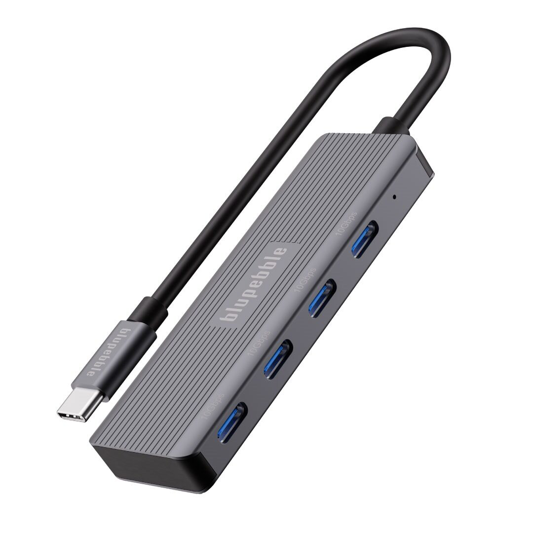 BLUPEBBLE C4 MULTIPORT 4-PORT HUB USB-C 3.2 GRAY BP-C4MULTIHUB4IN1-GY thumbnail 2