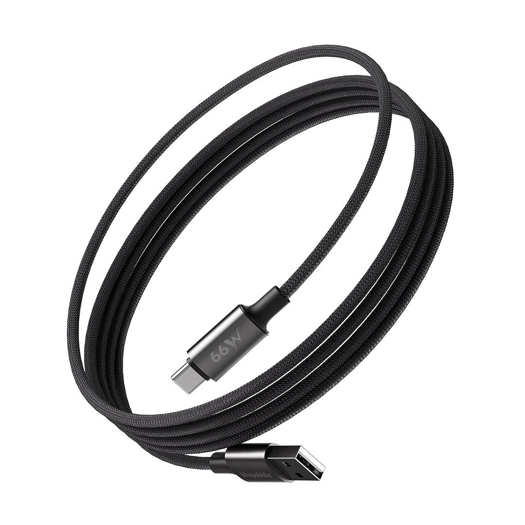 BLUPEBBLE POWERFLOW USB-A TO USB-C CABLE PD 66W 1.2 METER BLACK BP-USBA2C1.2M66W-BK thumbnail 2