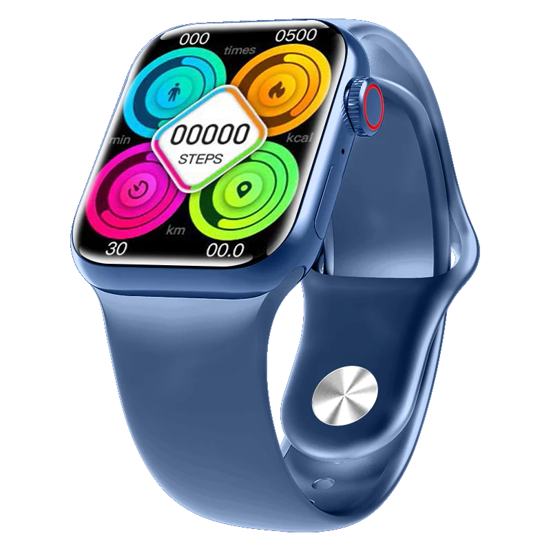 PAWA OPULENT SERIES SMART WATCH 45MM BLUE ALUMNIUM CASE WITH BLACK LOOP PW-08S-BL thumbnail 2