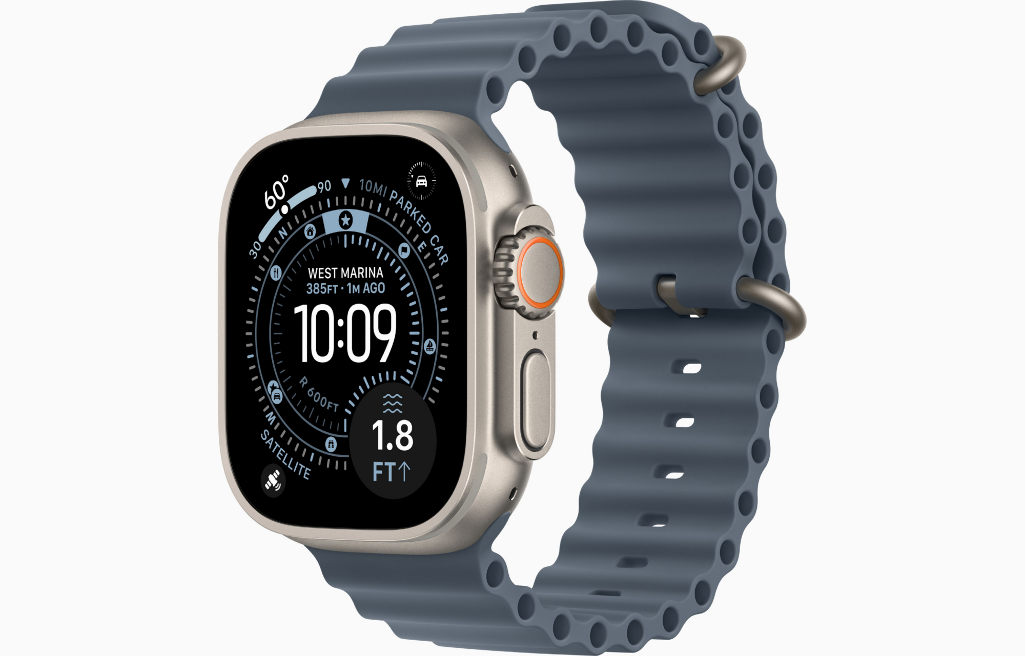 APPLE WATCH ULTRA 3 49MM GPS + CELLULAR NATURAL TITANIUM CASE WITH BLUE OCEAN BAND MEWH4 thumbnail 2