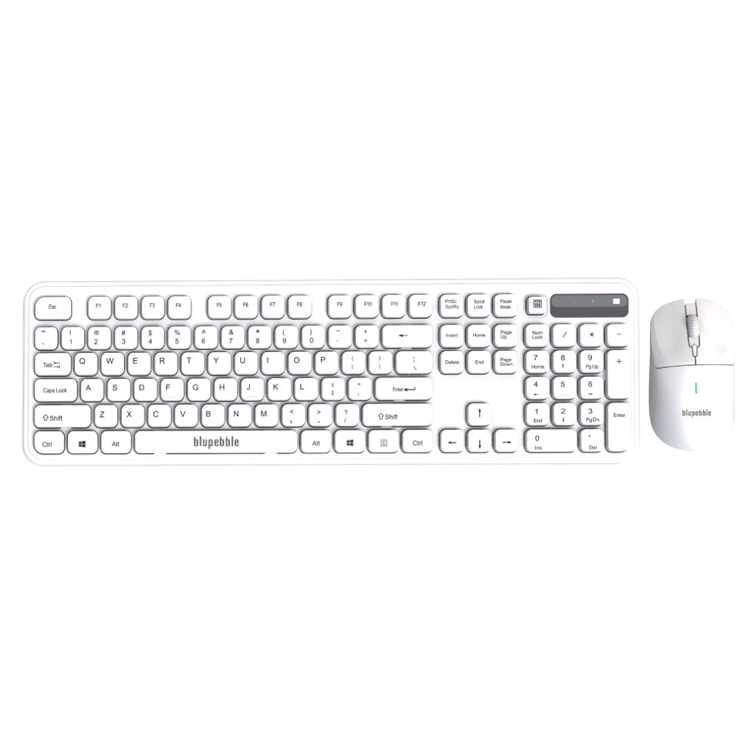 BLUPEBBLE GLIDE DUO 2.4GHz WIRELESS KEYBOARD AND MOUSE WHITE BP-GLIDEDUOAR-WH thumbnail 2