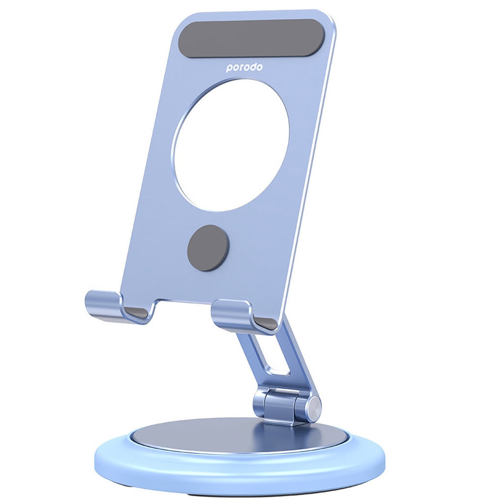 PORODO 360 DEGREE MOBILE AND TABLET STANDSMOOTH ALUMINIUM SURFACE BLUE thumbnail 2