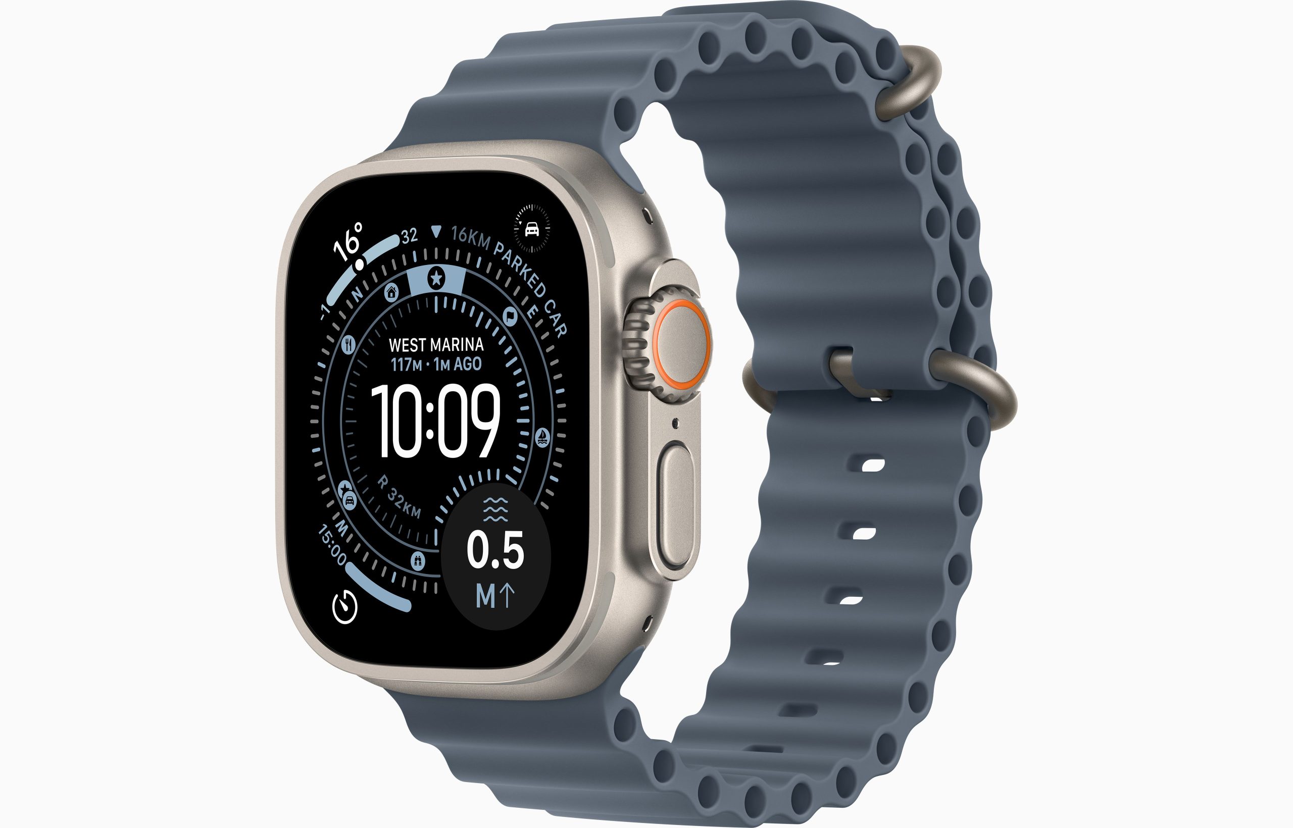 APPLE WATCH 49MM ANCHOR BLUE NATURAL TITANIUM OCEAN BAND XL-MGCE4ZM/A thumbnail 2