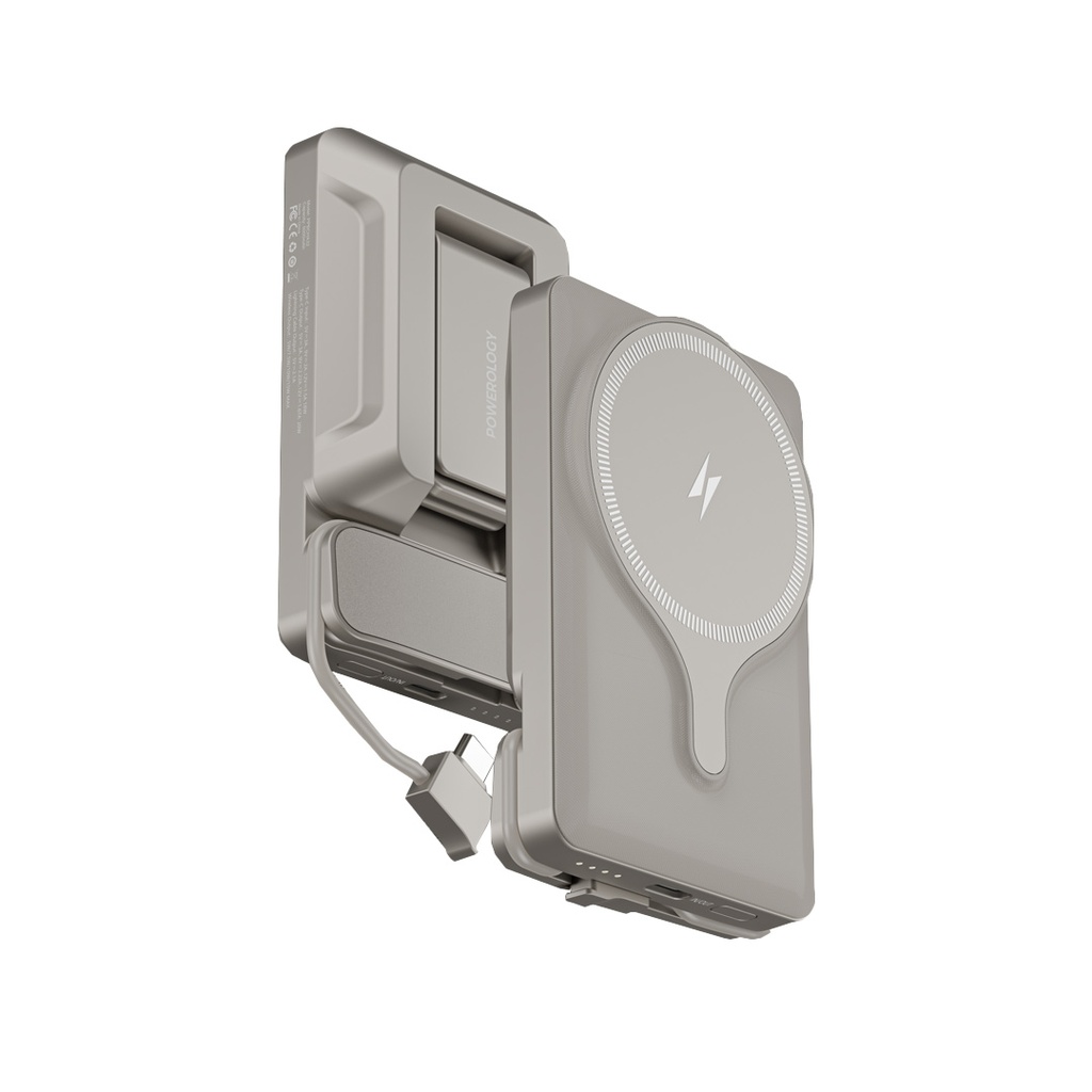 POWEROLOGY 5000MAH POWER BANK MAGSAFE CHARING AIR-VENT MOUNT 20PD TITANIUM PPBCHA32TI thumbnail 2