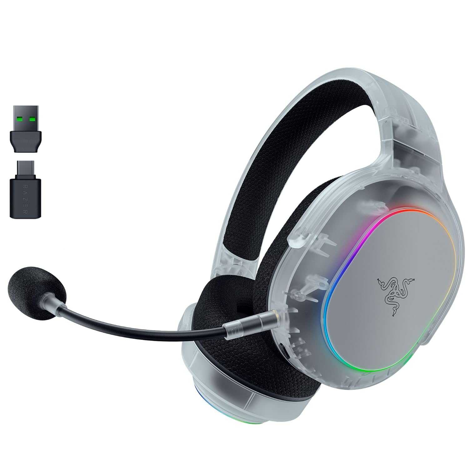 RAZER BARRACUDA X CHROMA WIRELESS GAMING HEADSET PHANTOM WHITE RZ04-05220400-R3M1 thumbnail 2