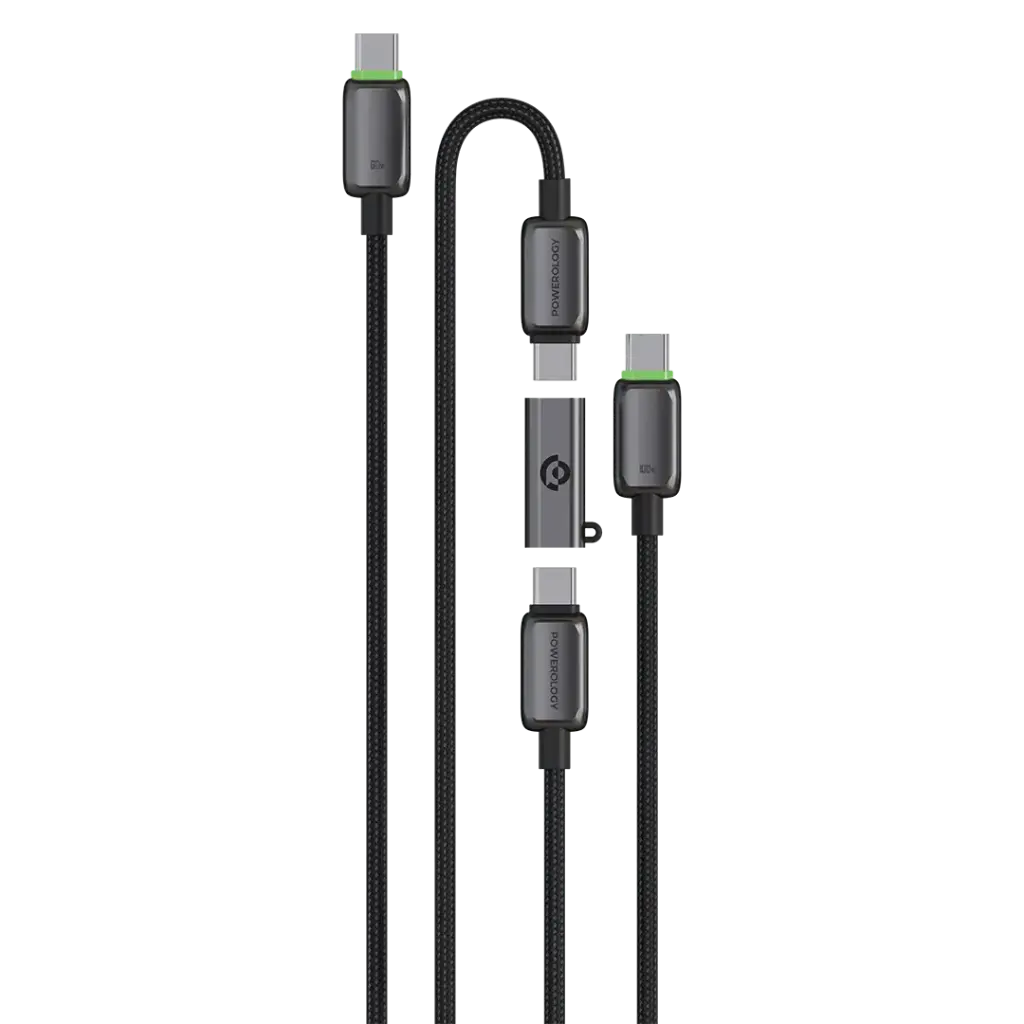 POWEROLOGY ARGOS DUAL USB C CABLES 3M WITH CONNECTOR GREY PCAB37GY thumbnail 2