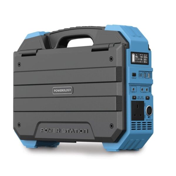 POWEROLOGY 600W PORTABLE GENERATOR INTEGRATED SOLAR PANEL BLUE - Image 2