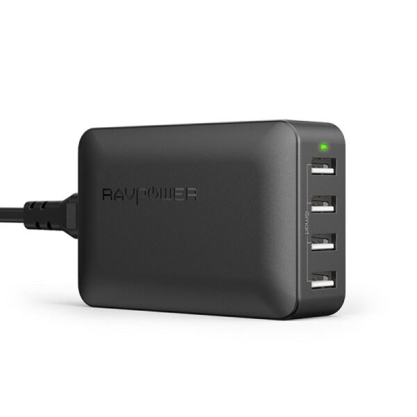 RAVPOWER 40W 4-PORT USB CHARGER BLACK RP-PC023