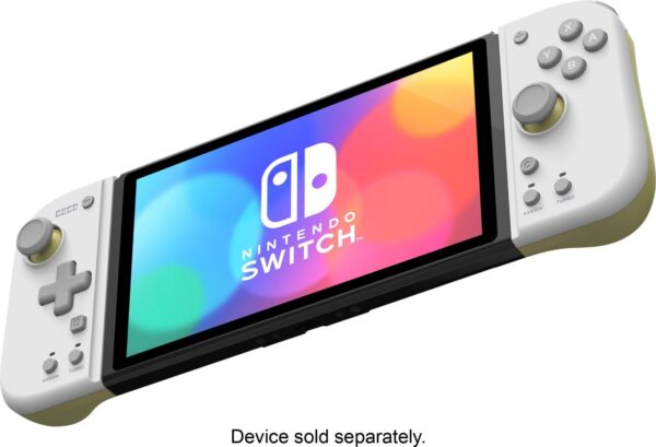 NINTENDO SWITCH HORI SPLIT PAD COMPACT LIGHT GRAY AND YELLOW NSW-373U