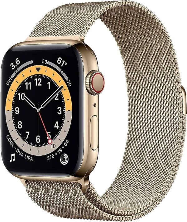 APPLE WATCH SERIES 6 GPS + CELLULAR, 44MM GOLD STAINLESS STEEL CASE WITH GOLD MILANESE LOOP M09G3AE/A