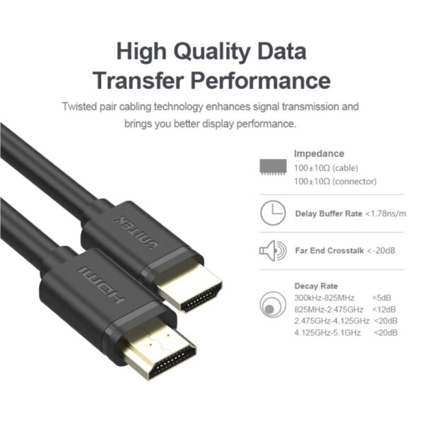 UNITEK HDMI MALE TO HDMI MALE CABLE (4K30HZ) 2M/3M/5M/10M - Image 2