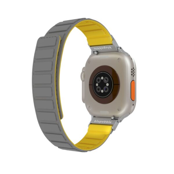 BLUPEBBLE CINQUE TORRI SILICONE REVERSIBLE MAGNETIC STRAP 49/45/44/42MM GREY/YELLOW BP-CTORRI49-GYY - Image 2