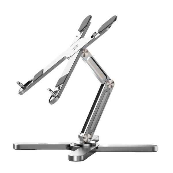 BLUPEBBLE DOUBLE-X ADJUSTABLE AND FOLDABLE ALUMINIUM ALLOY LAPTOP STAND 11 TO 17 INCH BP-DBLXSTAND11.17-SL