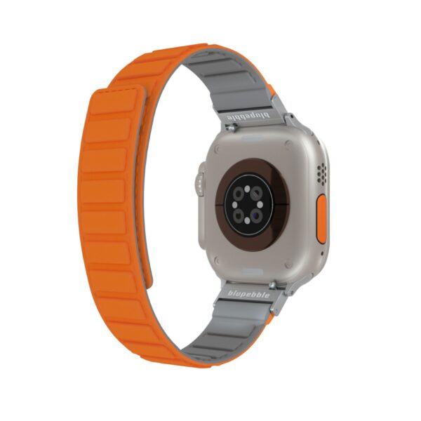 BLUPEBBLE EIGER SILICONE REVERSIBLE MAGNETIC STRAP ORANGE/GRAY 41/40/38MM BP-EIGER41-ORGY - Image 2