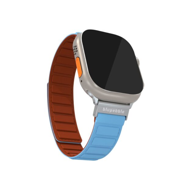 BLUPEBBLE HOCHFEILER SILICONE REVERSIBLE MAGNETIC STRAP  49/45/44/42MM BLUE/BROWN BP-HOCHFEI49-BLBR