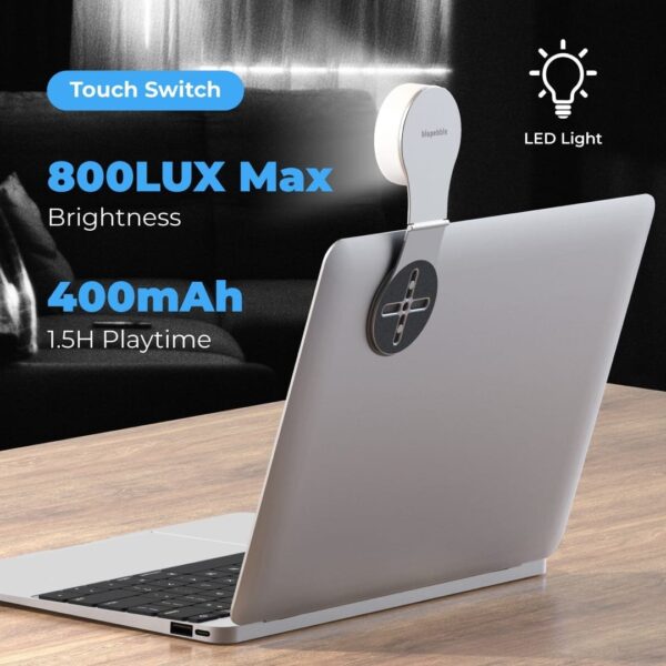 BLUPEBBLE LUMI MAG MAGNETIC ALUMINIUM ALLOY STAND WITH LED LIGHT GREY BP-LUMIMAG-GY - Image 9