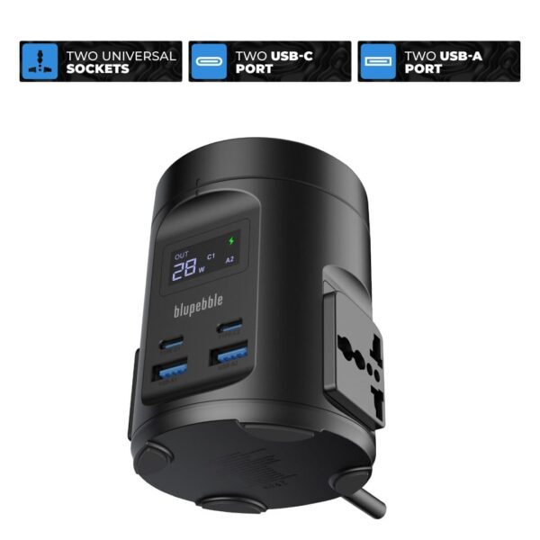 BLUPEBBLE MAGPOD HUB USB-C POWER DELIVERY AND USB-A QC3.0 65W BLACK BP-MAGPODHUB-BK - Image 4