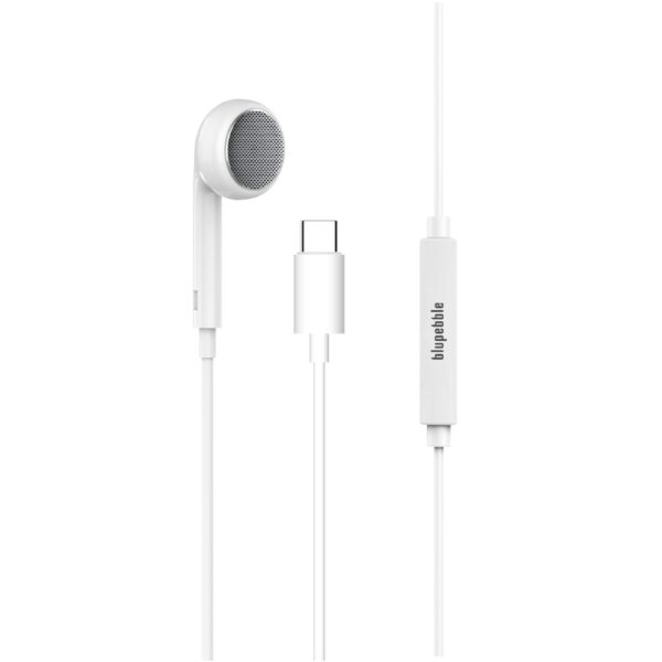 BLUPEBBLE MONO STEREO EARPHONE WITH TYPE-C CONNECTOR 1.2 METER WHITE BP-MONOTC-WH - Image 3