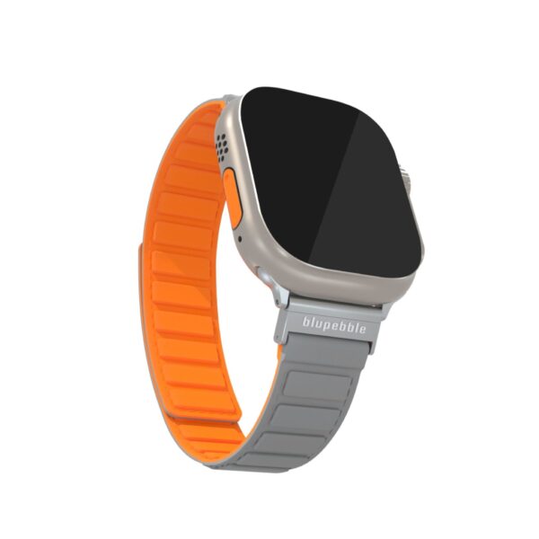 BLUPEBBLE TERMINIO SILICONE REVERSIBLE MAGNETIC STRAP 49/45/44/42MM GREY/ORANGE BP-TERMINIO49-GYOR