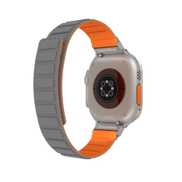 BLUPEBBLE TERMINIO SILICONE REVERSIBLE MAGNETIC STRAP 49/45/44/42MM GREY/ORANGE BP-TERMINIO49-GYOR - Image 2