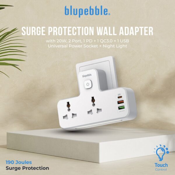 BLUPEBBLE SURGE PROTECTION WALL ADAPTER BP-WA190J2P-WH - Image 2