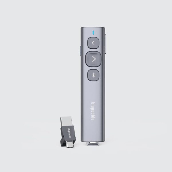 BLUPEBBLE WAND REMOTE PRESENTER WITH USB-A AND USB-C RECEIVER GREY BP-WANDV1-GY