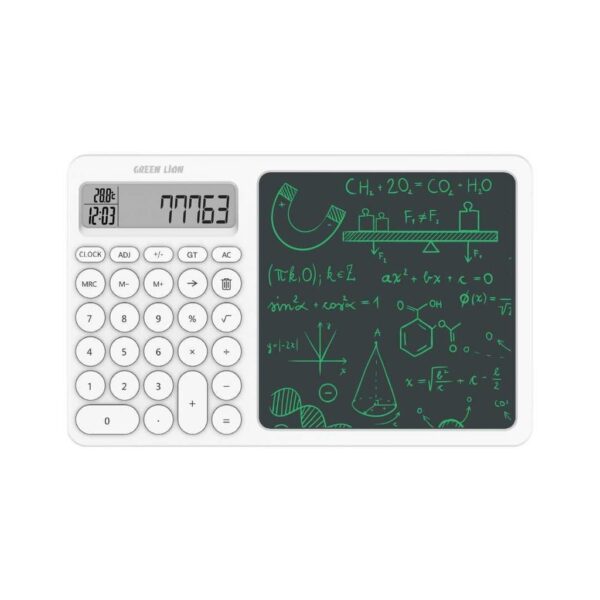 GREEN LION CALCWRITE PRO CALCULATOR-WRITING PAD COMBO WHITE GNCALCWPADWH