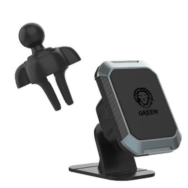 GREEN 2 IN 1 MAGNETIC CAR PHONE HOLDER BLACK