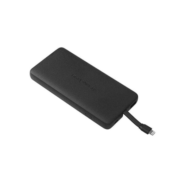 RAVPOWER 5000MAH POWER BANK WITH BULIT-IN LIGHTNING CABLE BLACK RP-PB098