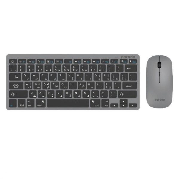 PORODO SLIM BLUETOOTH KEYBOARD-MOUSE ARABIC GRAY PD-BTKBMCO-GY