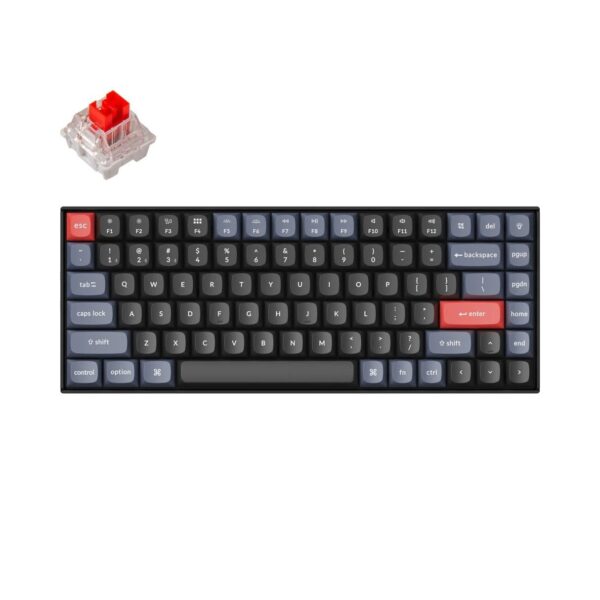 KEYCHRON K2 PRO 84 KEYS KEYCHRON K PRO MECHANICAL KEYBOARD BLACK RGB BACK LIGHT RED SWITCHES K2P-H1