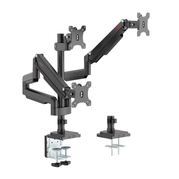 The GAMEON Triple Monitor Arm Stand and Mount (Model: GO-5367) is the ultimate solution for a streamlined and organized workstation.