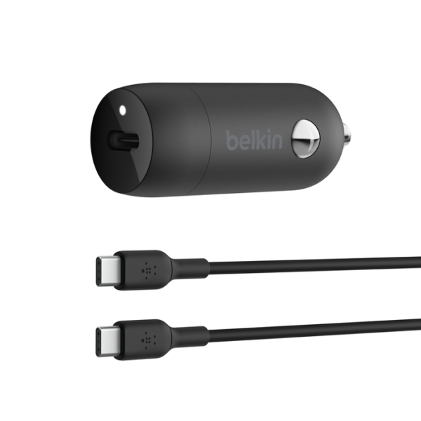 BELKIN BOOST CHARGE USB C CAR CHARGER WITH PPS 30W USB C TO USB C 1M BLACK CCA004BT1MBK-B6