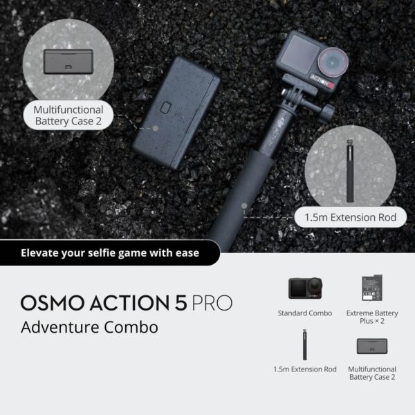 DJI Osmo Action 5 Pro Camera - Adventure Combo Bundle, 4K HDR, Dual Screens - Image 2