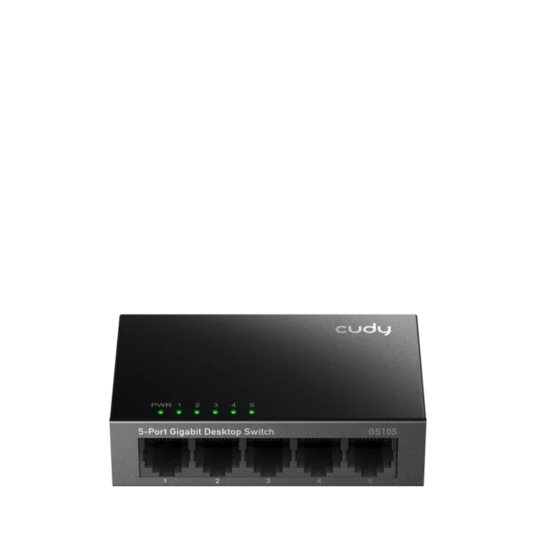 The CUDY 5-Port Gigabit Ethernet Network Switch GS105D in black is the perfect solution for enhancing your network's connectivity