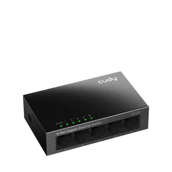 Cudy 5-Port Gigabit Ethernet Network Switch (Black, GS105D) - Compact and High-Speed Connectivity - Image 3