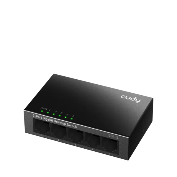 Cudy 5-Port Gigabit Ethernet Network Switch (Black, GS105D) - Compact and High-Speed Connectivity - Image 4