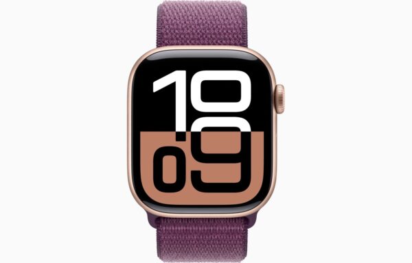 Apple Watch Series 10 42mm GPS Rose Gold Aluminium with Plum Sport Loop MWWK3 | Sleek Design with Fitness Tracking - Image 2