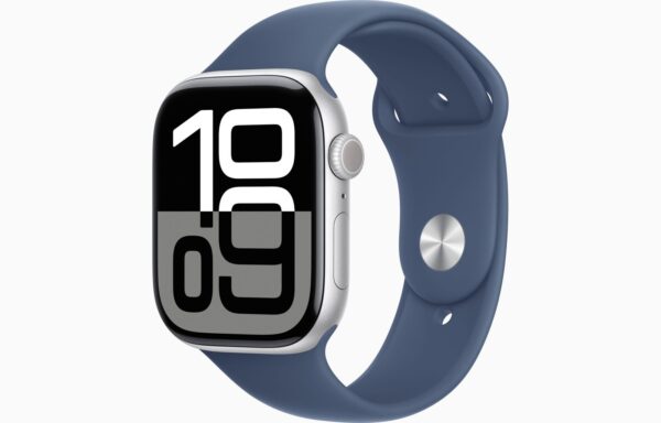 Apple Watch Series 10 GPS - Silver Aluminium with Denim Sport Band