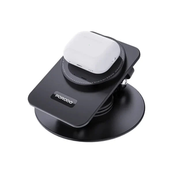 PORODO WIRELESS CHARGING ROTATING STAND BLACK PD-FWCH035-BK