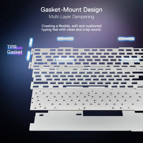 Redragon 75% Wireless Gasket Gaming Keyboard – Sleek Design Meets Exceptional Performance (White/Black, K673WB RGB Pro) - Image 9