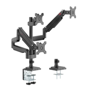 The GAMEON Triple Monitor Arm Stand and Mount (Model: GO-5367) is the ultimate solution for a streamlined and organized workstation.