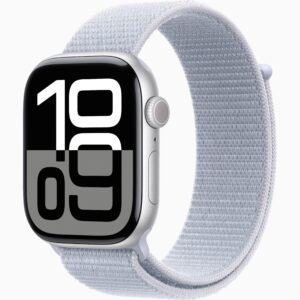 Apple Watch Series 10 GPS, 46mm Silver Aluminum with Blue Loop