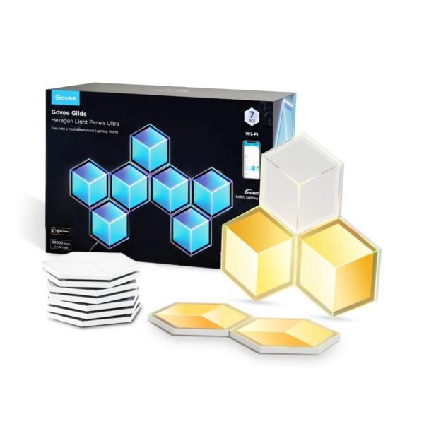 Govee Glide Hexagon Light Panels Ultra - 3D Lighting for Gaming, Meteor Gray