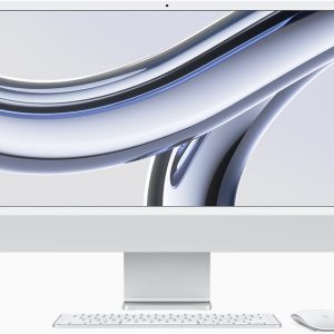 Silver Apple iMac 24-inch: M3 Chip, Stunning 4.5K Display, 256GB SSD